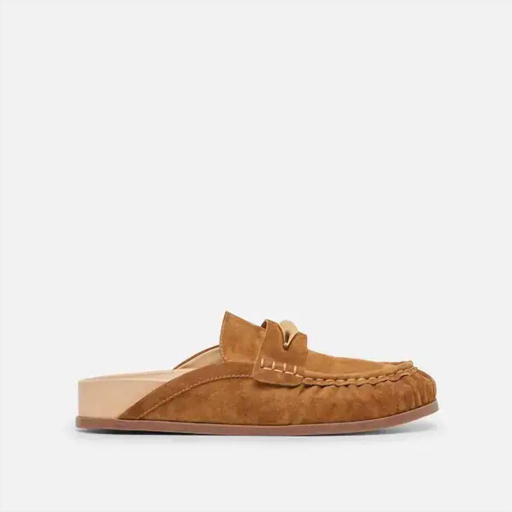 Dolce Vita Cognac Suede Slip-On Loafer Mule